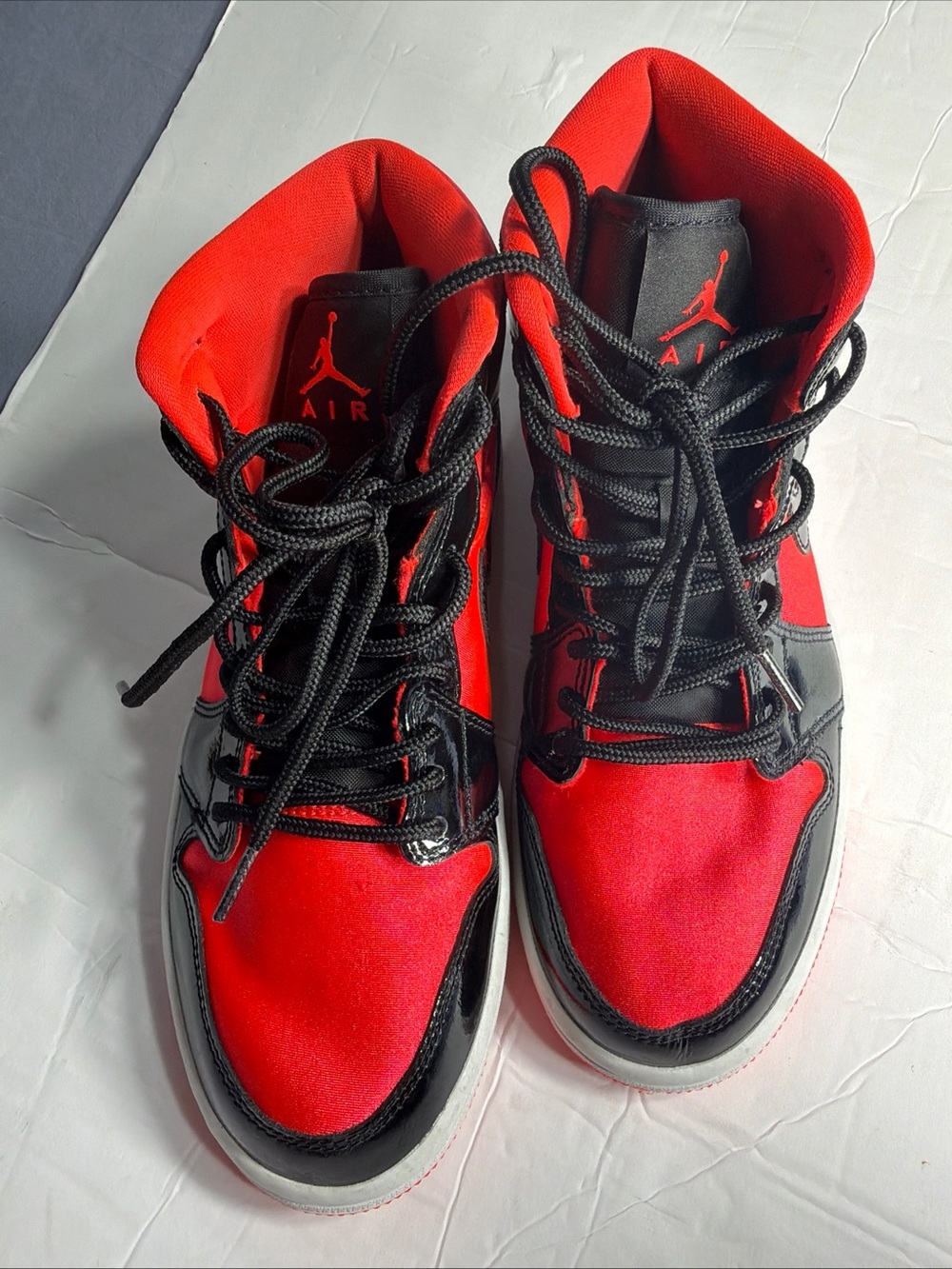 Jordan High-Top Sneakers in Red and Black